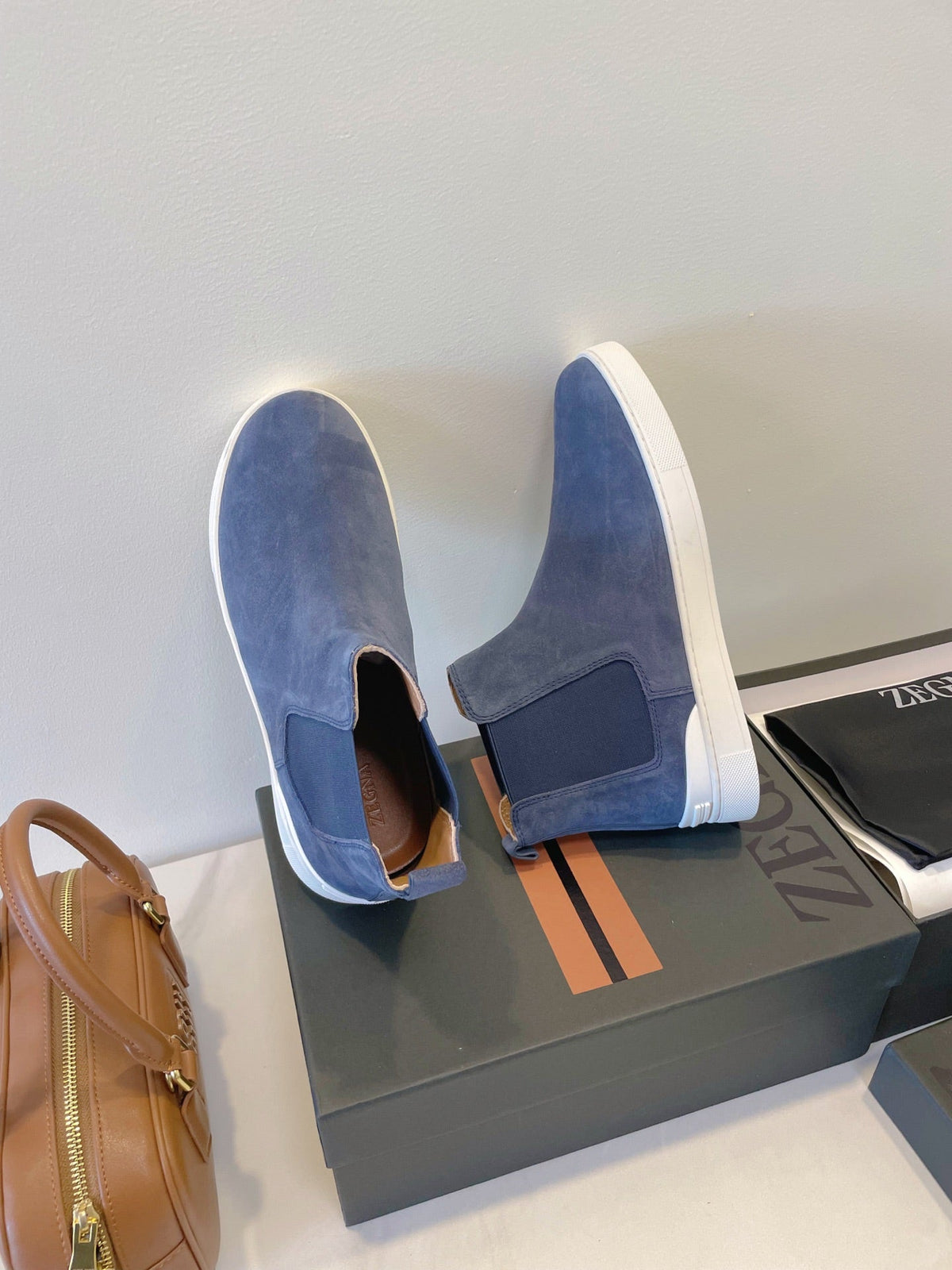 Zegna COUTURE Triple Stitch Leather Sneakers