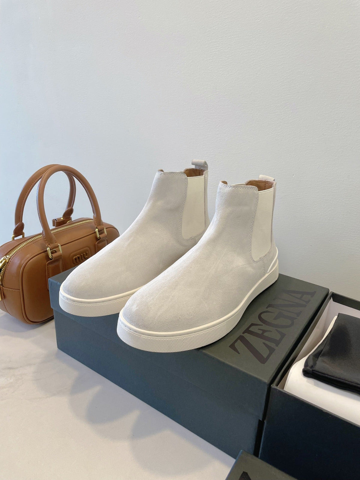 Zegna COUTURE Triple Stitch Leather Sneakers