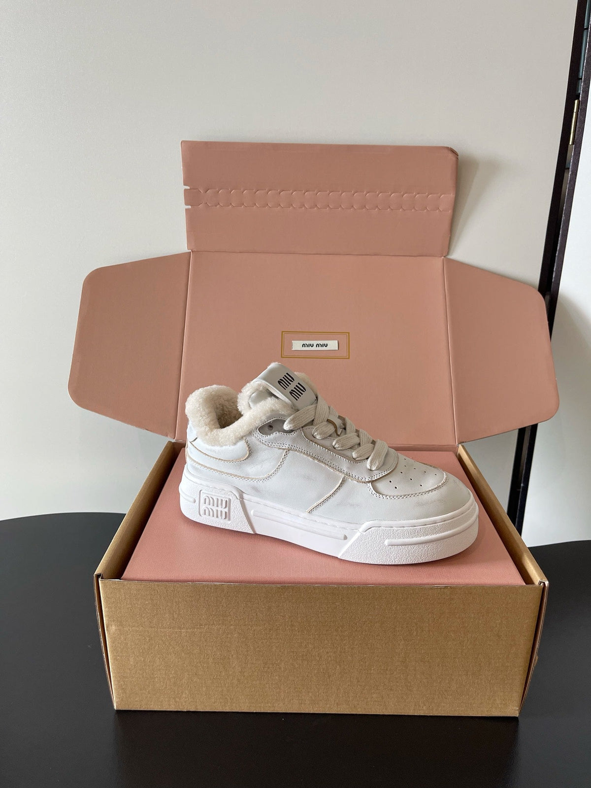 Miu Miu Distressed Retro German Training Sneakers