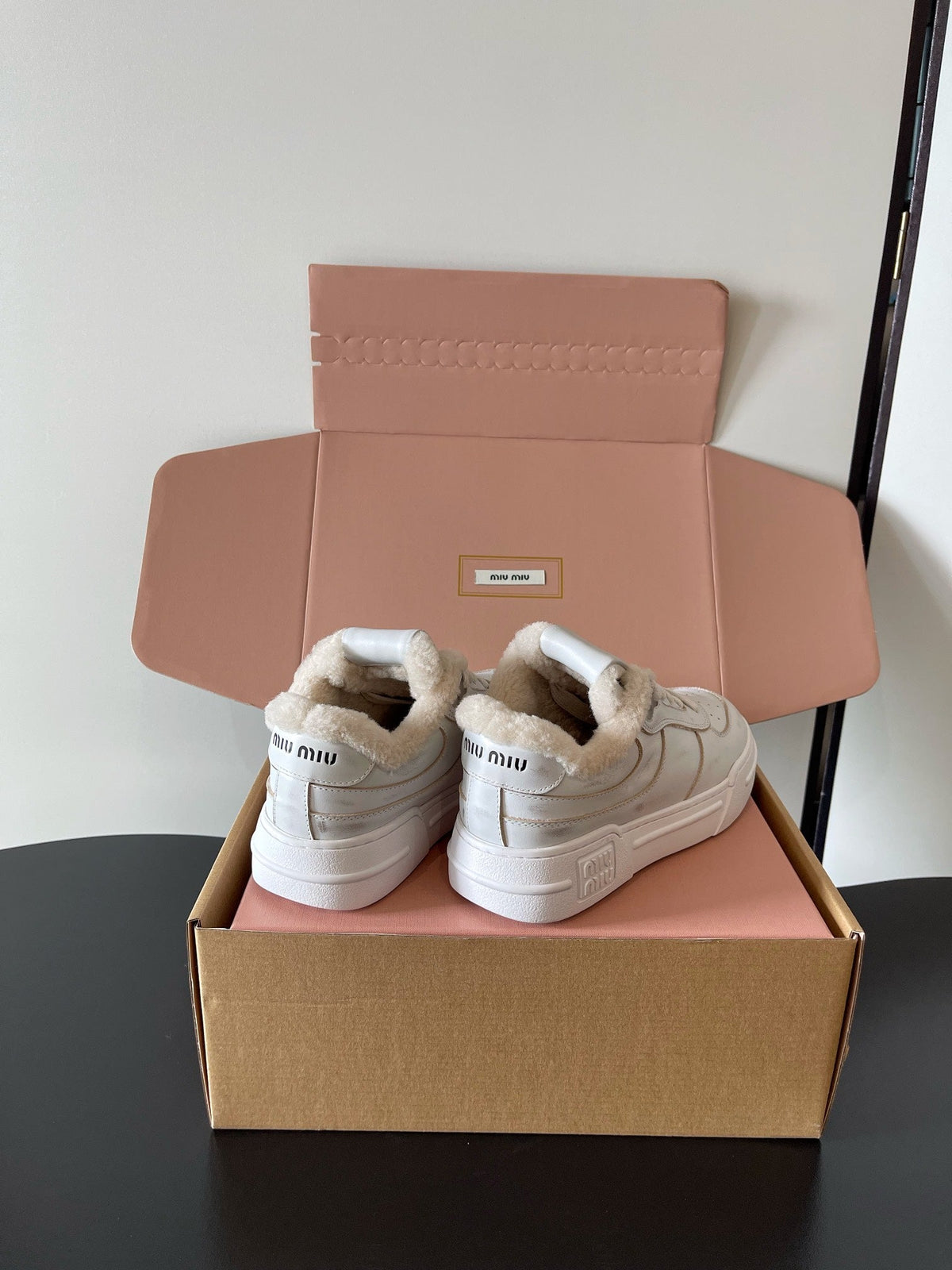 Miu Miu Distressed Retro German Training Sneakers