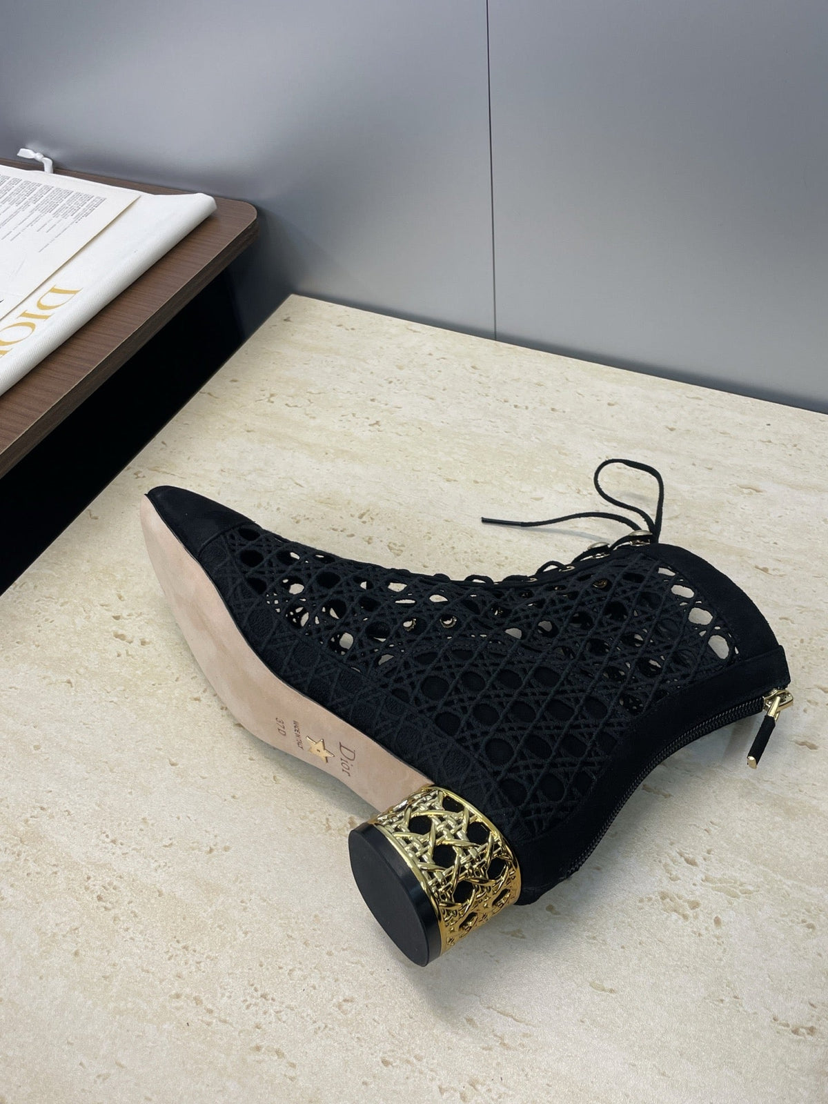 Dior D-Lcon Embroidered Ankle Boots – 2025FW