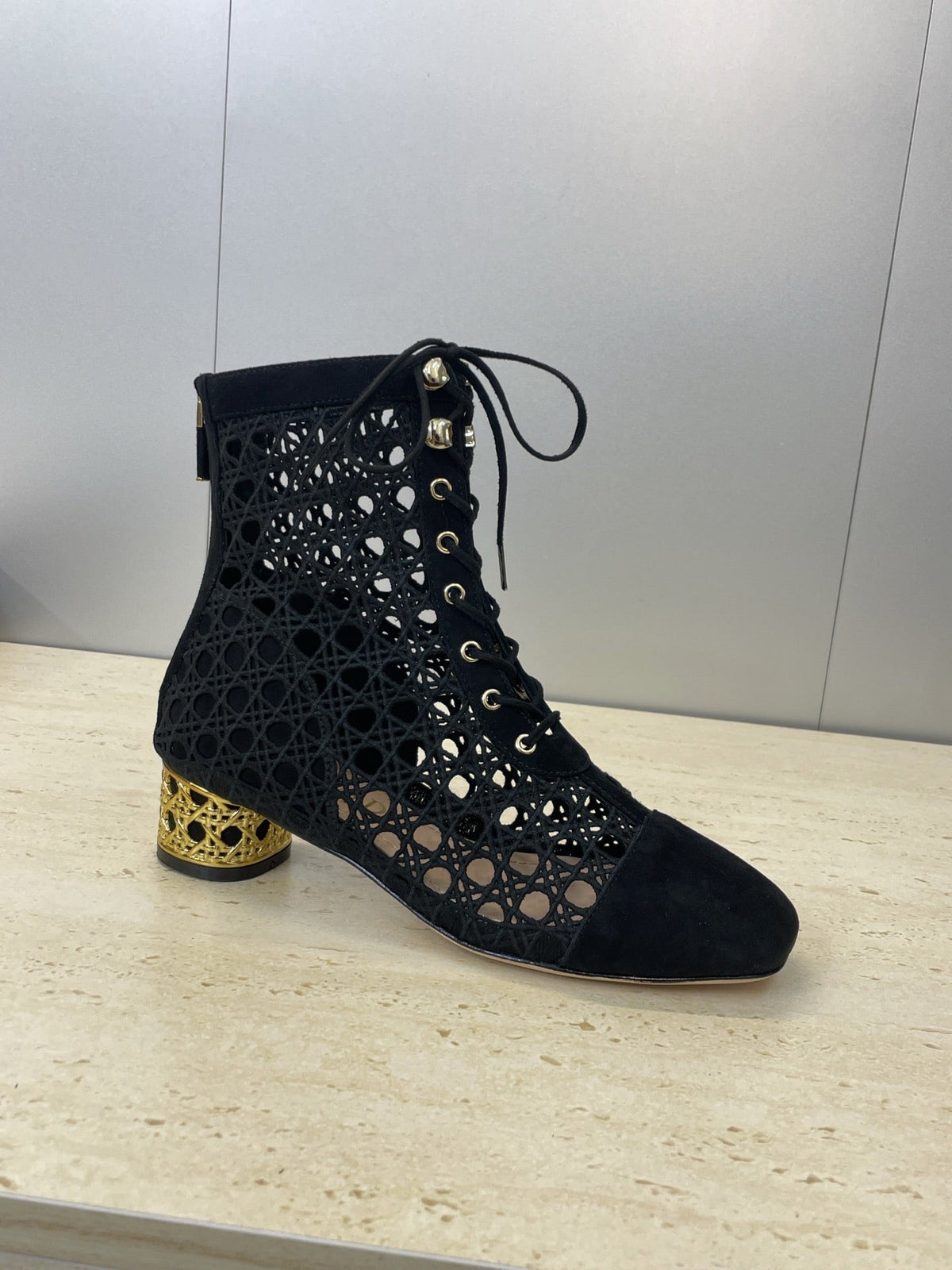 Dior D-Lcon Embroidered Ankle Boots – 2025FW