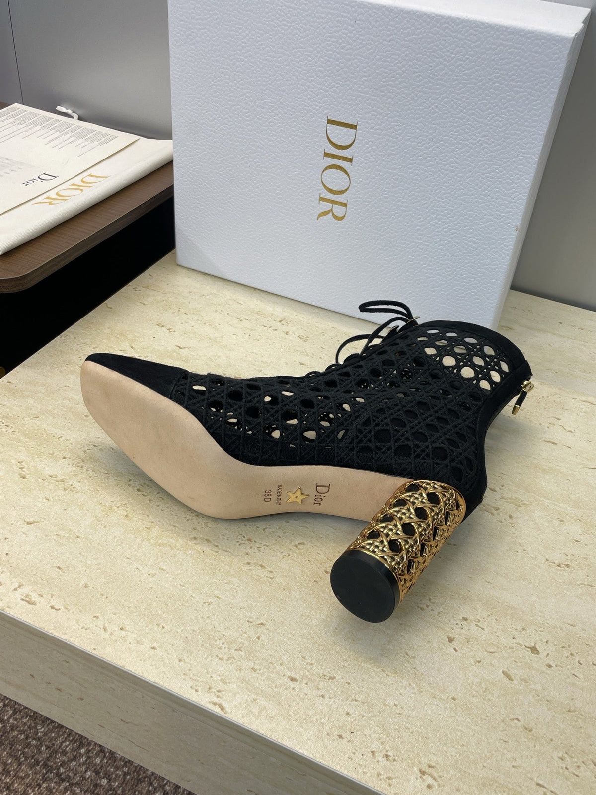 Dior D-Lcon Embroidered Ankle Boots – 2025FW