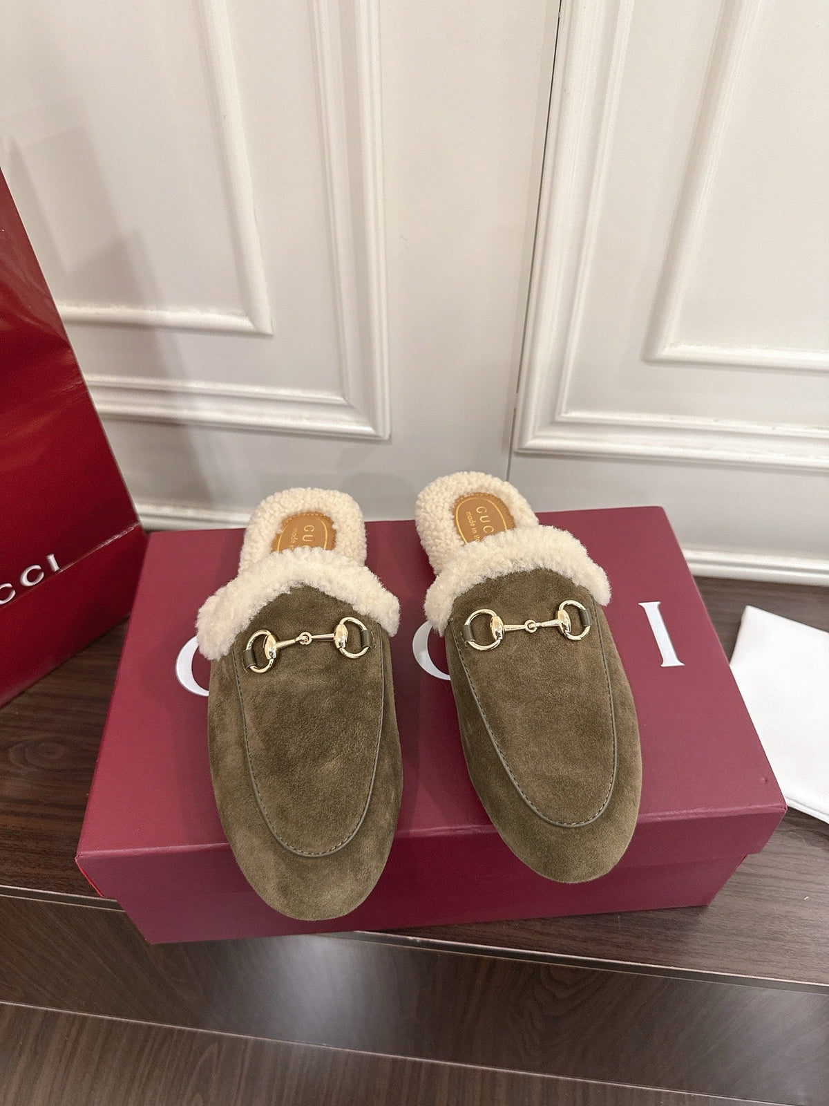 Gucci Princetown Merino Wool Mules