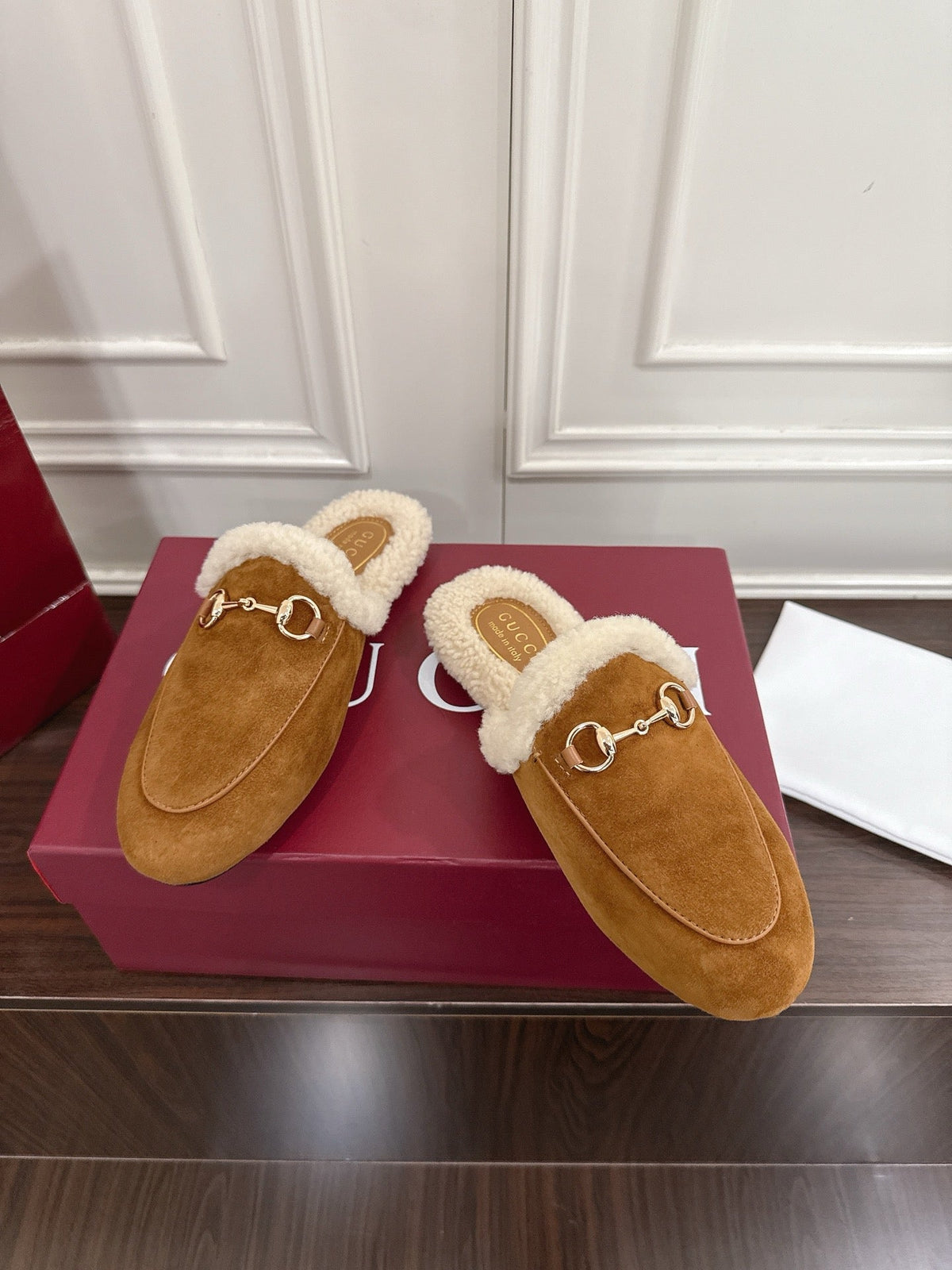 Gucci Princetown Merino Wool Mules