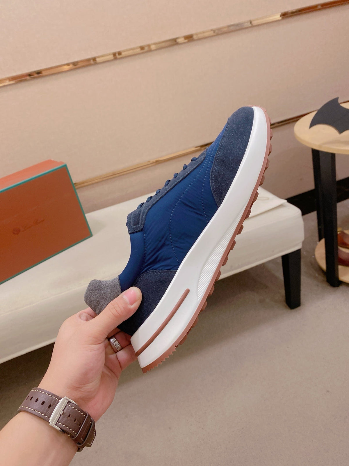 Loro Piana Men's Wind Fiber Knit Running Sneakers