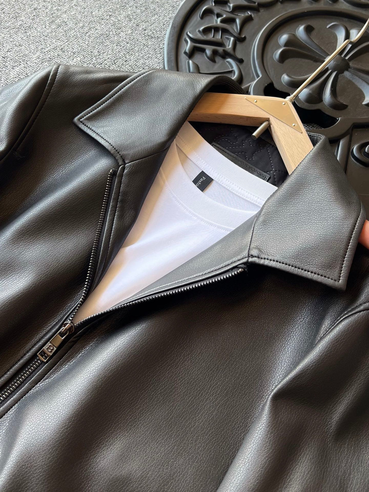 Zegna Padded Sheepskin Collared Leather Jacket