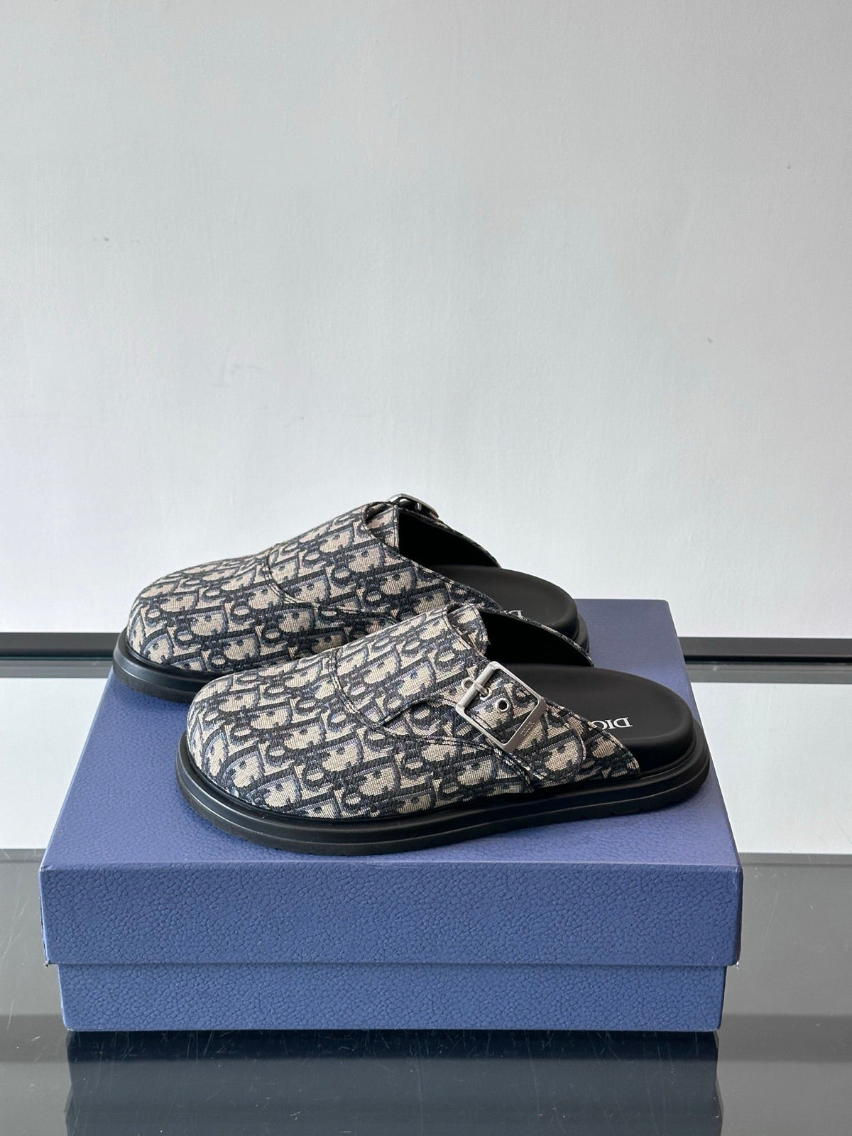 Dior Oblique Print Closed-Toe Mules
