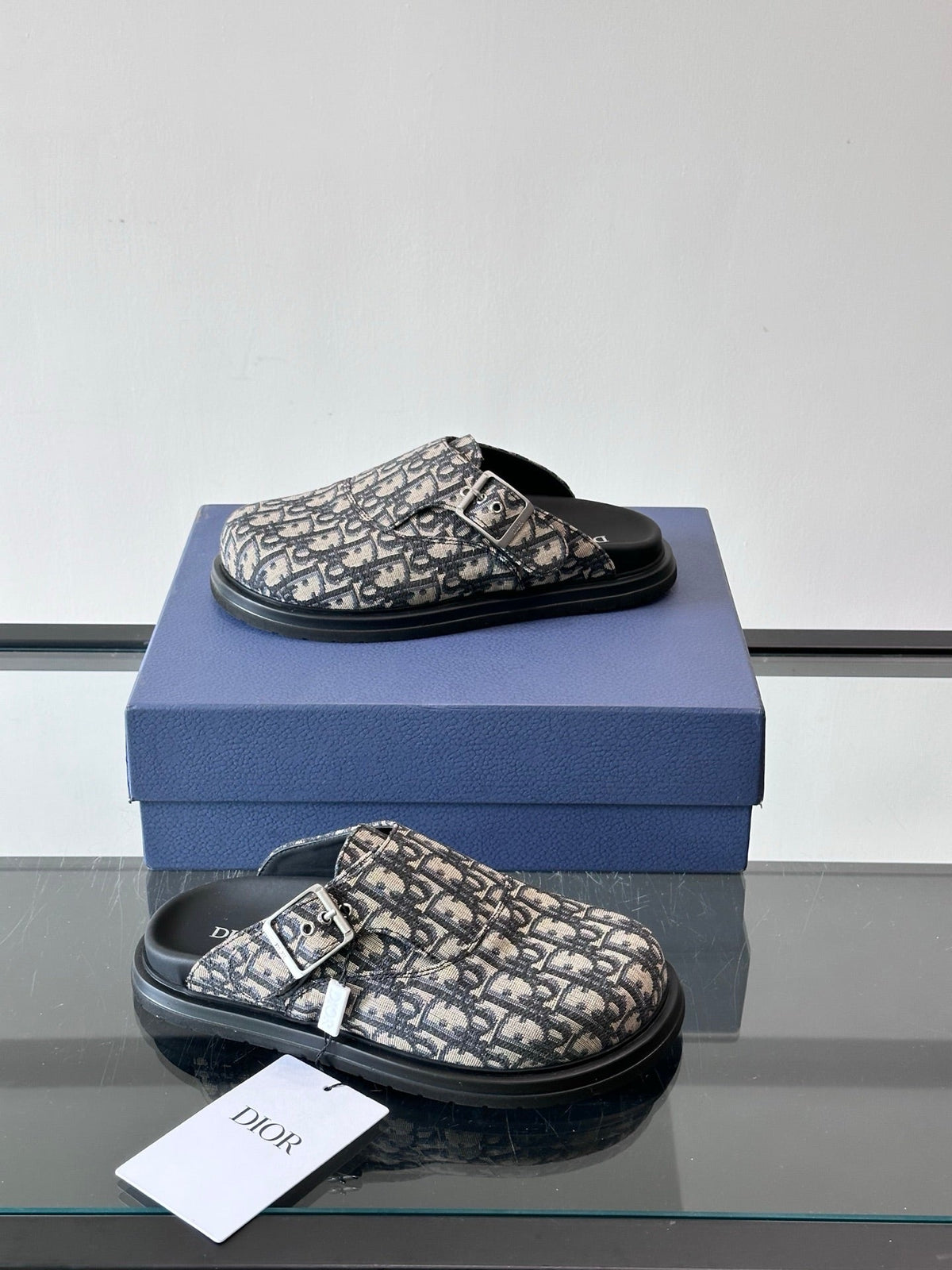 Dior Oblique Print Closed-Toe Mules