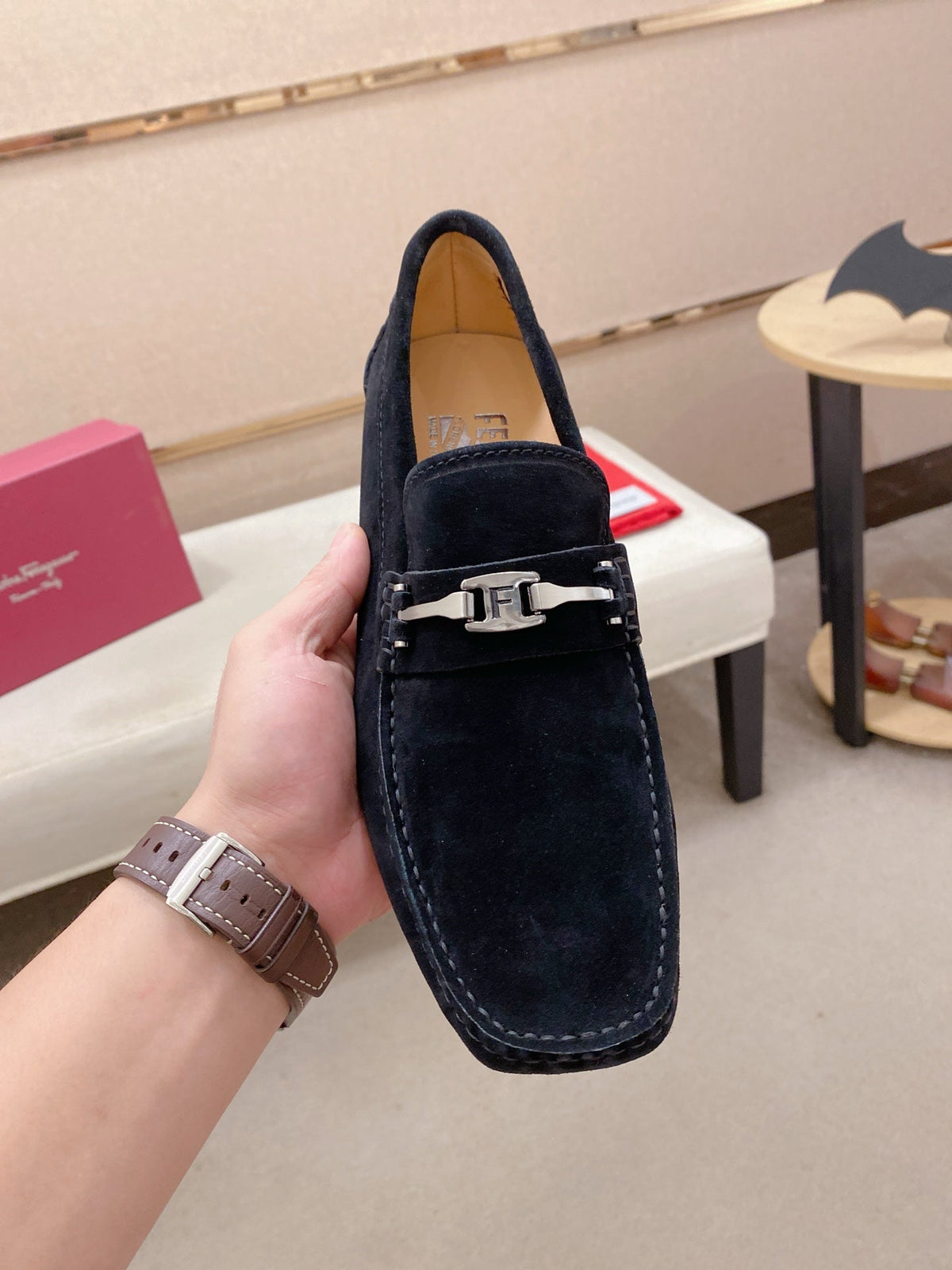 Ferragamo Men's Suede Driving Shoes