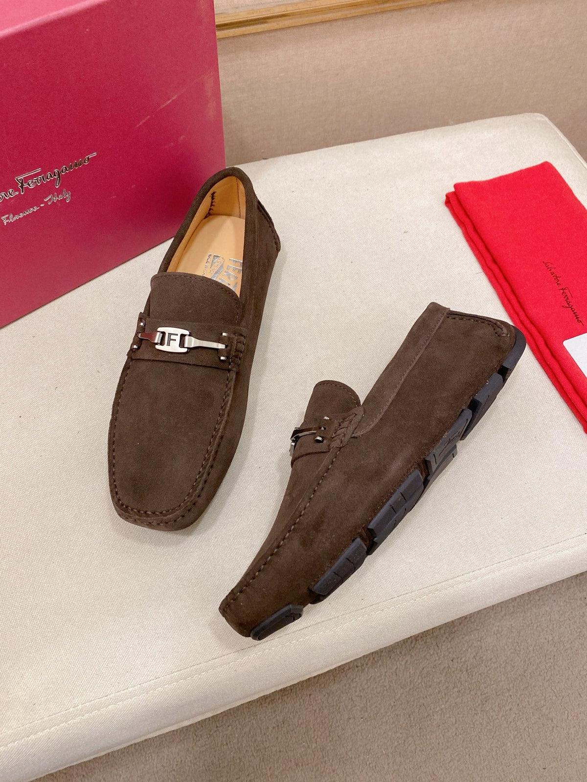Ferragamo Men's Suede Driving Shoes