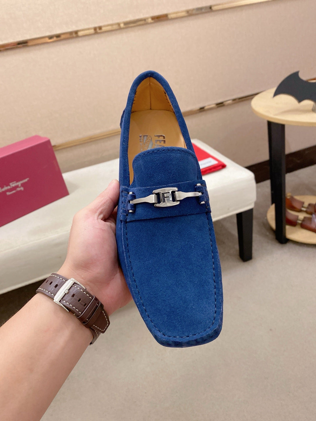 Ferragamo Men's Suede Driving Shoes