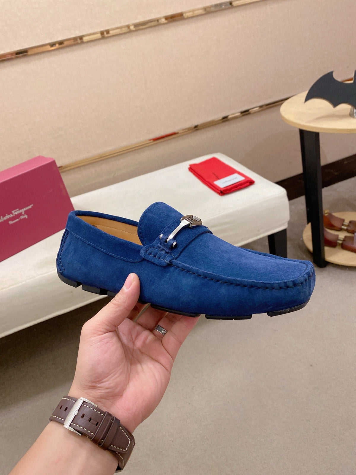 Ferragamo Men's Suede Driving Shoes