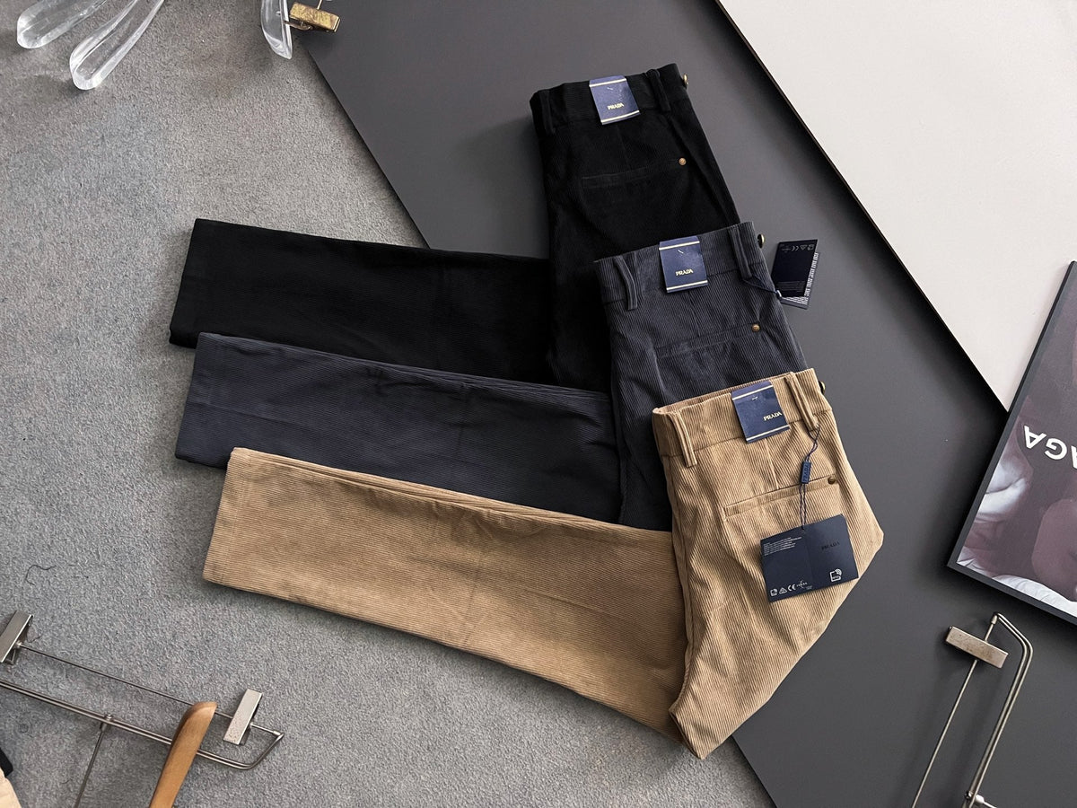 Prada Men's Pure Cotton Casual Trousers – 2025 Collection