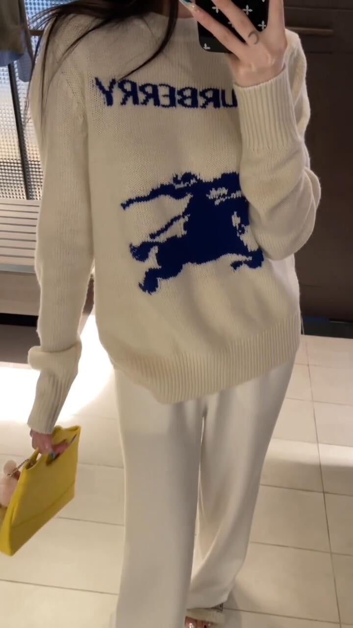 Burberry Equestrian Knight Jacquard Crewneck Sweater