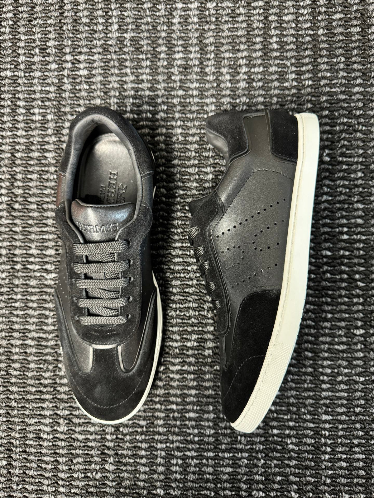 Hermès Laser-Punched H Nappa Calfskin Sneakers