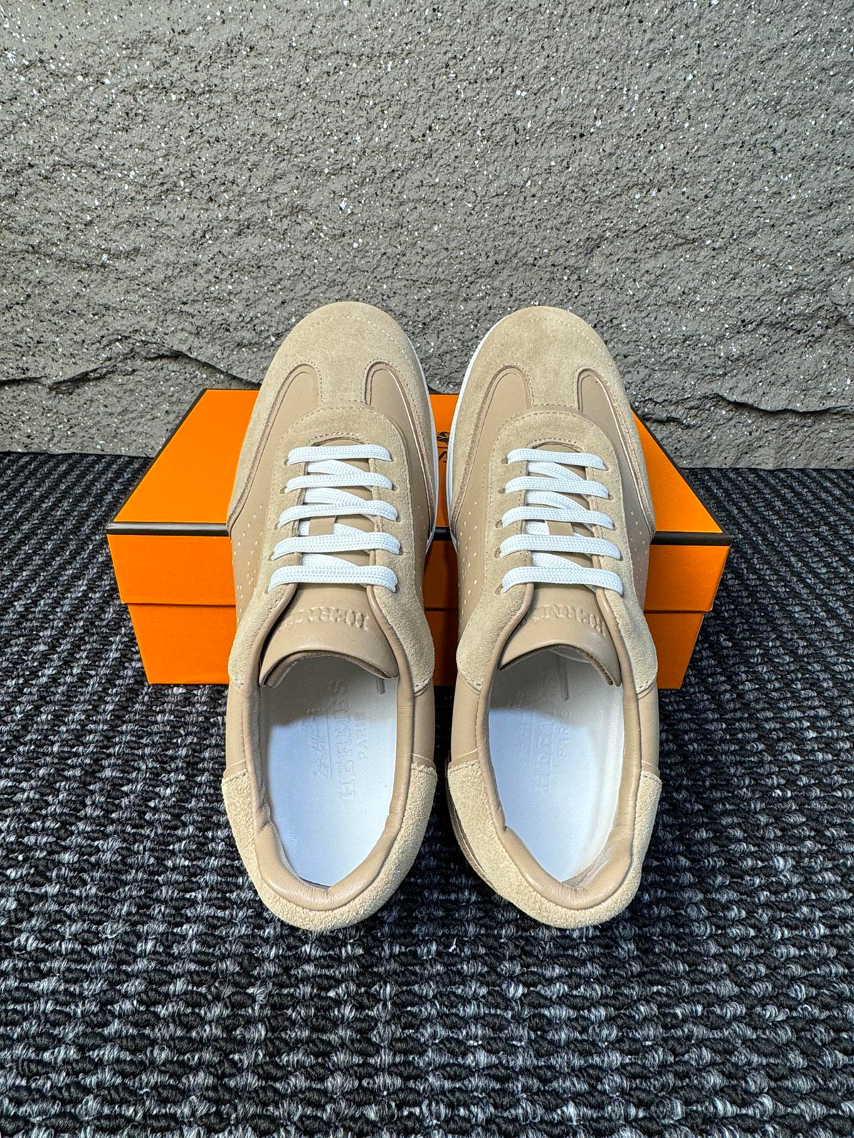 Hermès Laser-Punched H Nappa Calfskin Sneakers