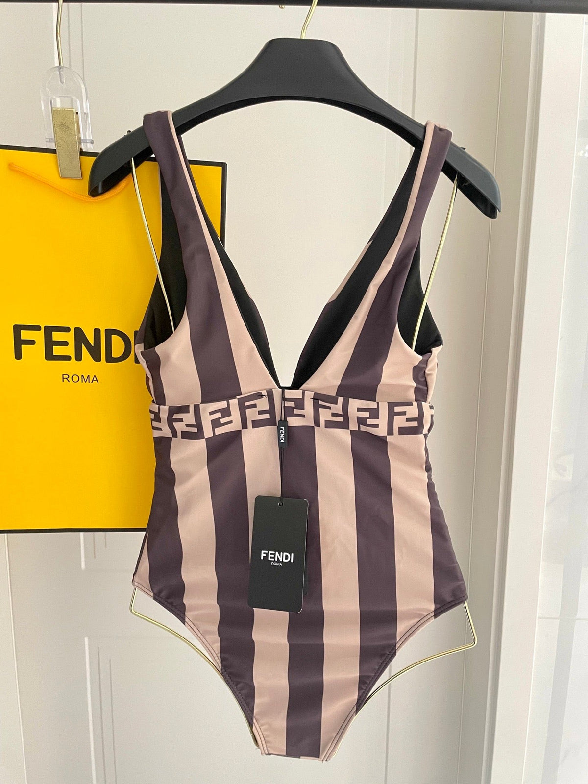 Fendi Versatile Backless One-Piece Swimsuit