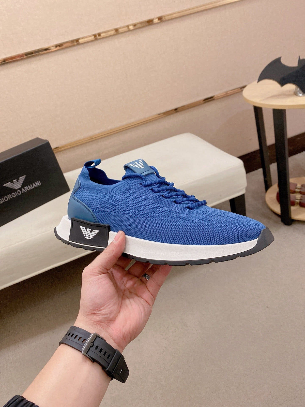 Armani Official Synchronized Knit Sneakers