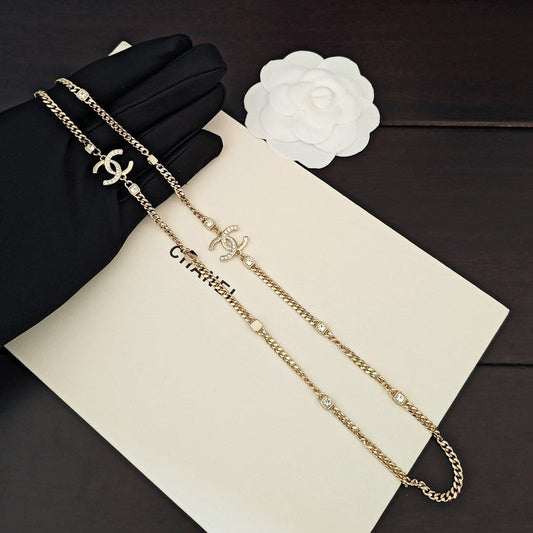 18K Chanel Crystal Long Necklace