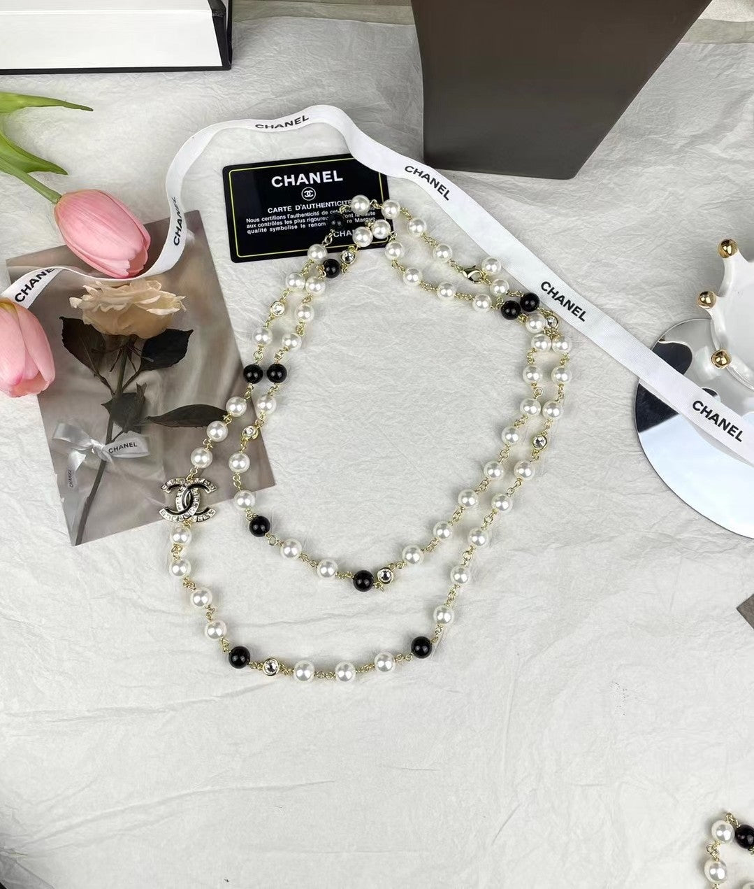 18K Chanel 23S Long Pearls Necklace