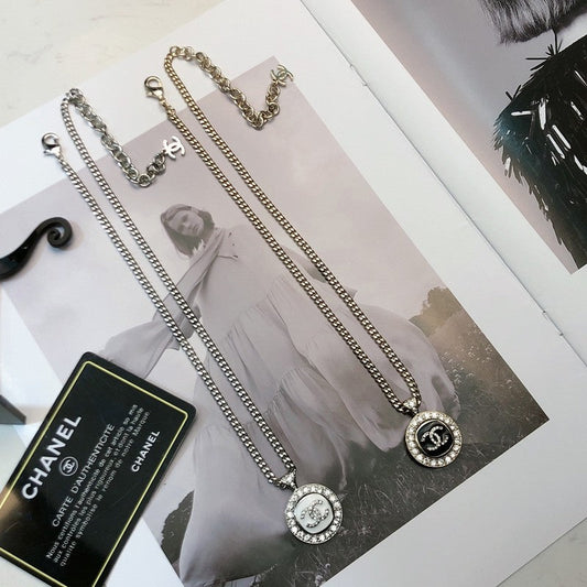 18K Chanel Black & White Diamond Gold Necklace