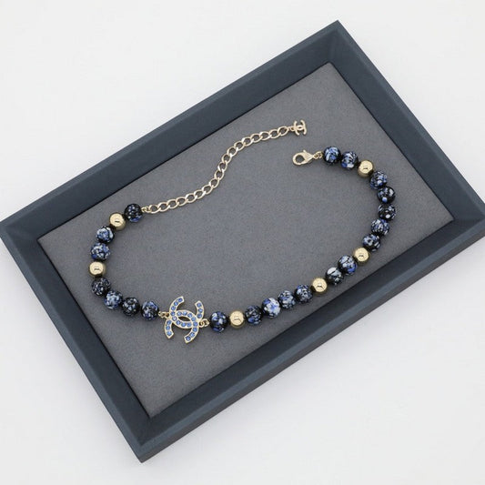18K Chanel Blue Pearl Necklace