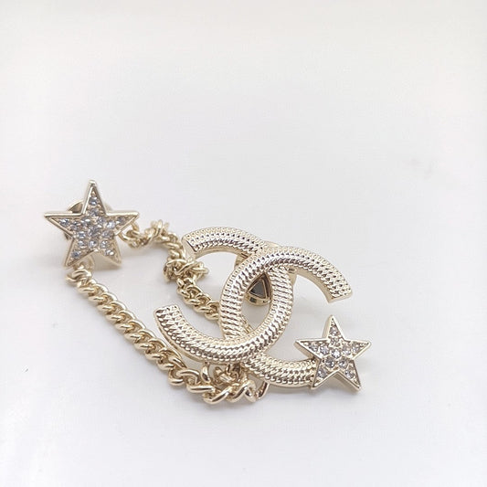18K Chanel Heart Star Chain Brooch