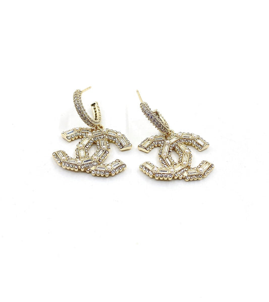 18K Chanel Crystals Earrings