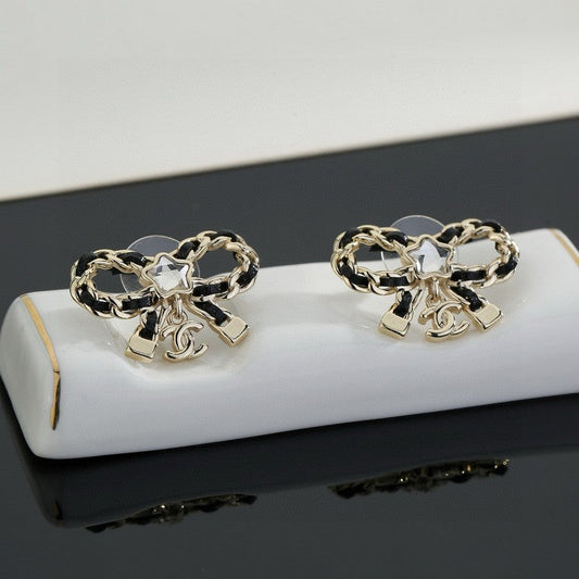 18K Chanel Butterfly Pendant Earrings