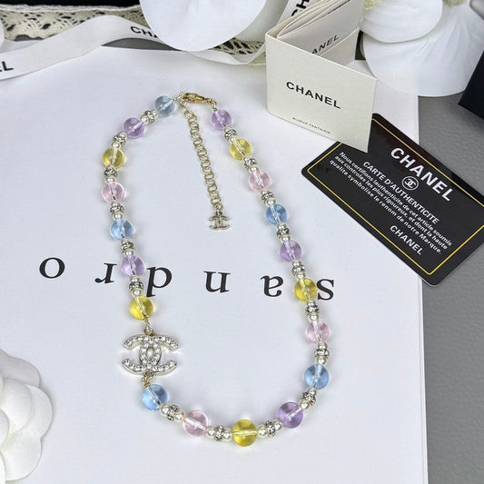 18K Chanel 26C Color Crystal Necklace