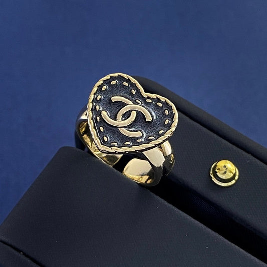 18K Chanel Black Open Ring