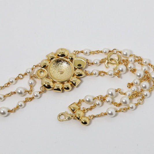 18K Chanel Color Crystal Pearls Choker Necklace