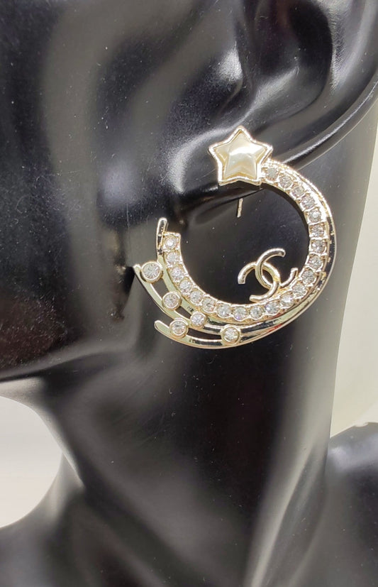 18K Chanel Crystals Earrings