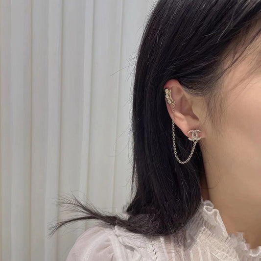 18K Chanel Chain Earrings