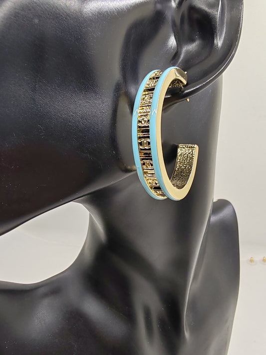 18K Chanel Blue Resin Earrings
