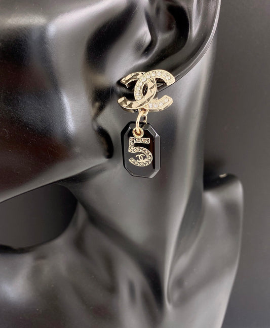 18K Chanel No.5 Perfume Bottle Earrings