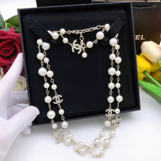 18K Chanel Long Pearls Necklace