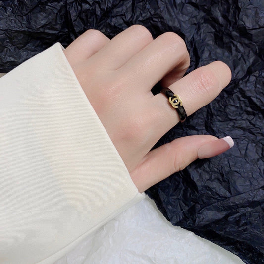 18K Chanel Black Ring