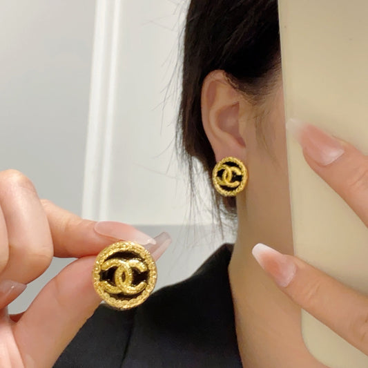 18K Chanel Black & Red Earrings
