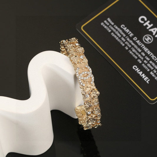 18K Chanel Flower Diamond Cuff Bracelet