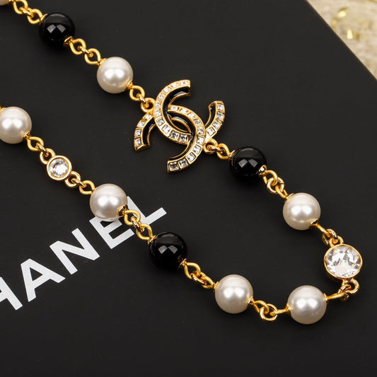 18K Chanel Black Pearls Necklace