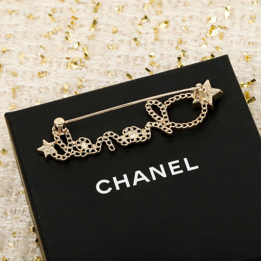 18K Chanel Leather Gold Brooch