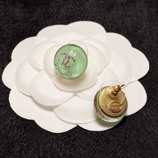 18K Chanel Green Earrings