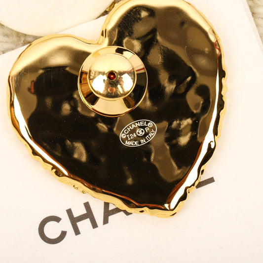 18K Chanel Black Heart Brooch