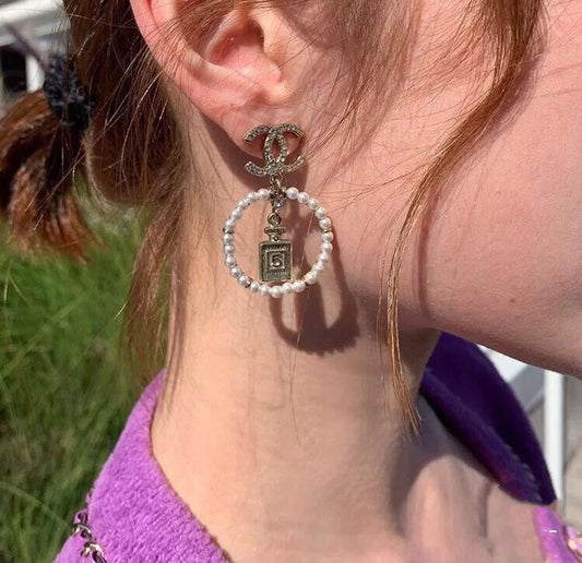 18K Chanel No.5 Perfume Bottle Earrings