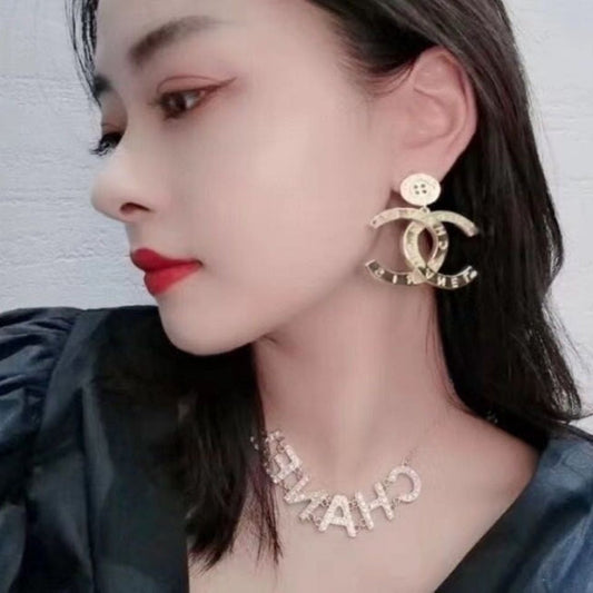 18K Chanel Drop Pendant Earrings
