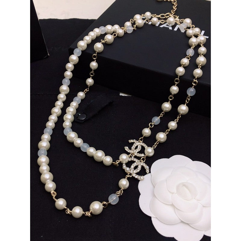 18K Chanel Long Pearl Necklace