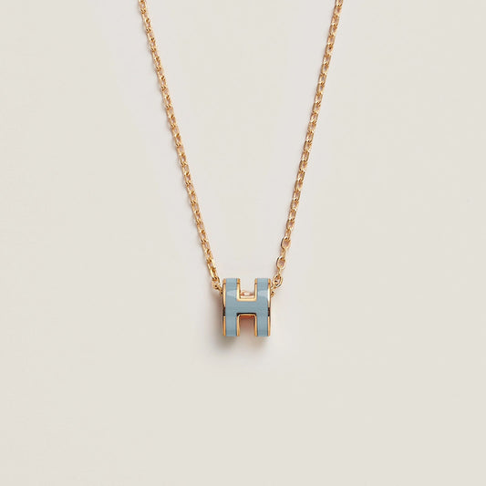 HERMES Gold Pop H Necklace Metal(Mini/Many)