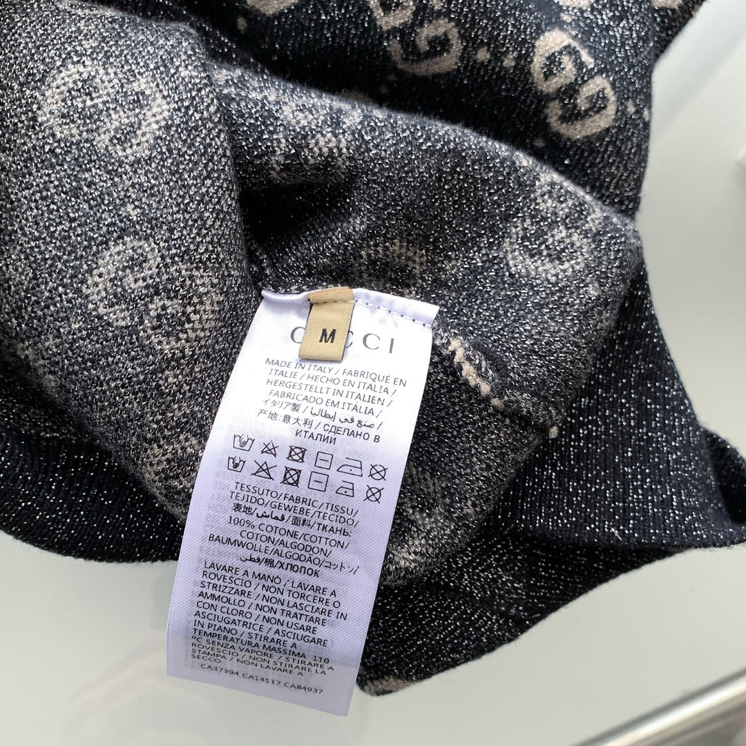 Gucci Silver Thread Jacquard Crewneck Sweater – Autumn/Winter Collection